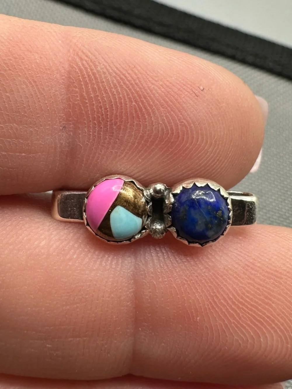 ⌚Cotton Candy Turquoise & Lapis Sterling Silver 925 Watch Band Charm Handmade